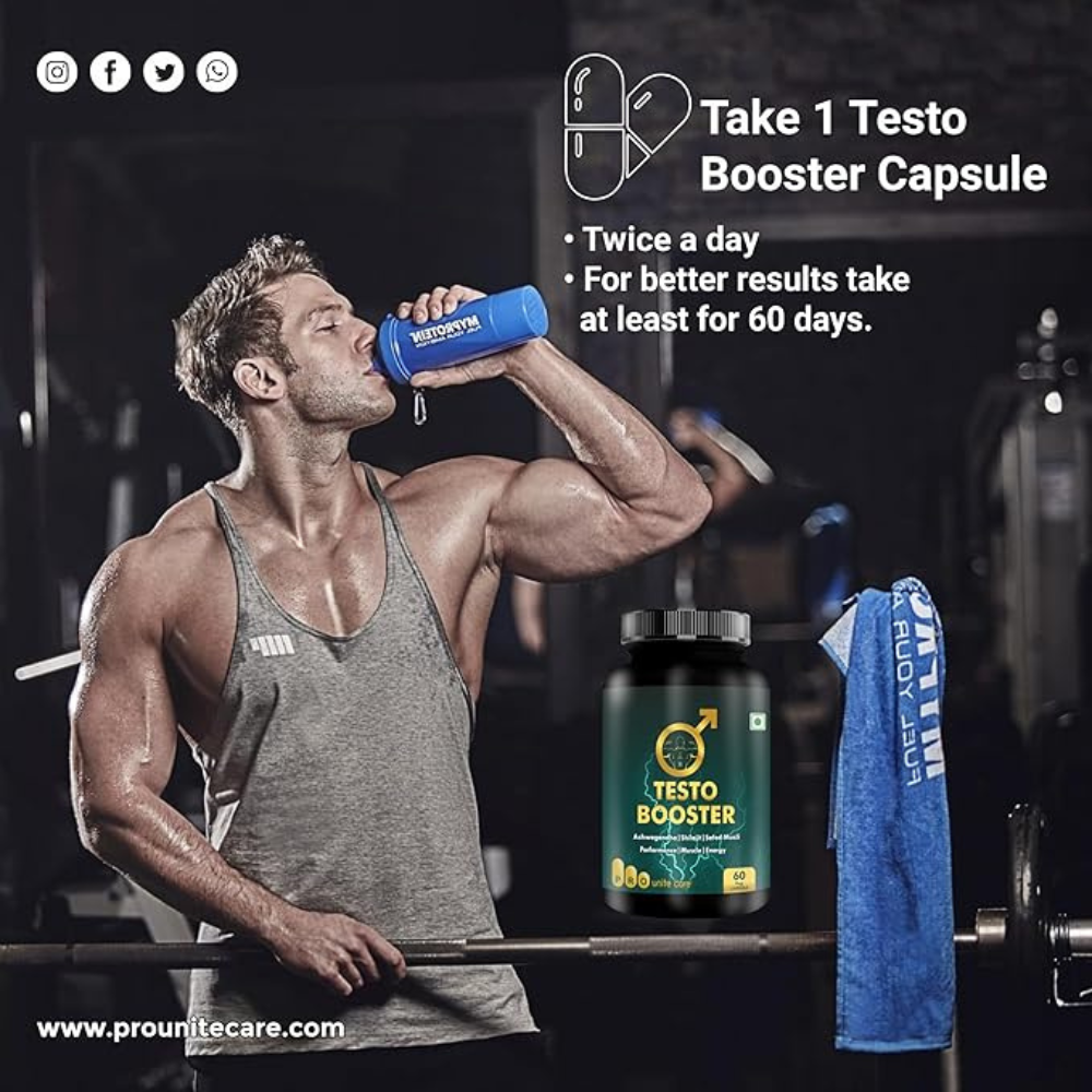 Testo Booster For Men Performance, Muscle and Energy 60 Veg Capsule - Image 4