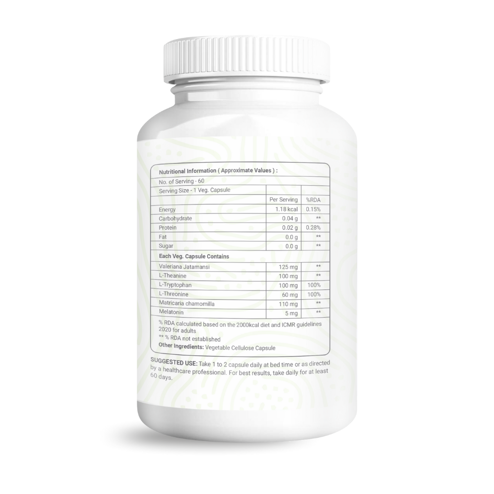 Sleep Support Relax Mind, Restful Sleep Support Healthy Sleep 60 Veg Capsules - Image 2
