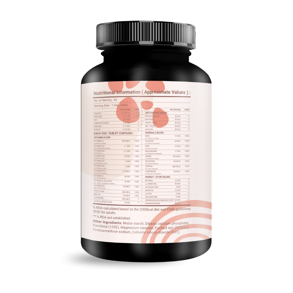 Women Multivitamin With Essential Vitamin and Mineral Health Supplement 60 Veg Tablets - Image 2